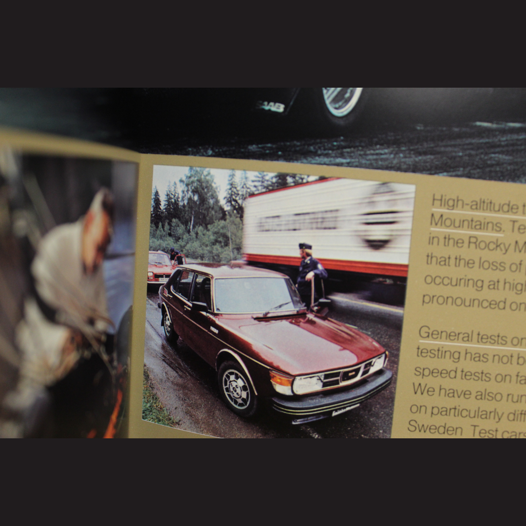 Vintage Saab 99 Turbo Exposé Brochure – Factory Engineering, Testing & Performance Guide