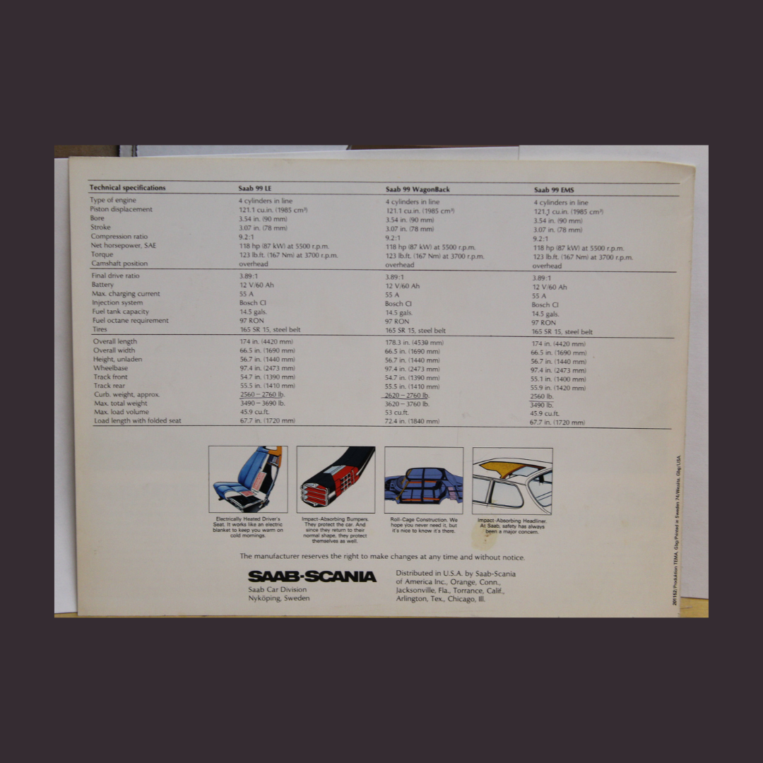 Vintage Saab 99 Brochure – "Saab. It’s What a Car Should Be." Collector’s Edition