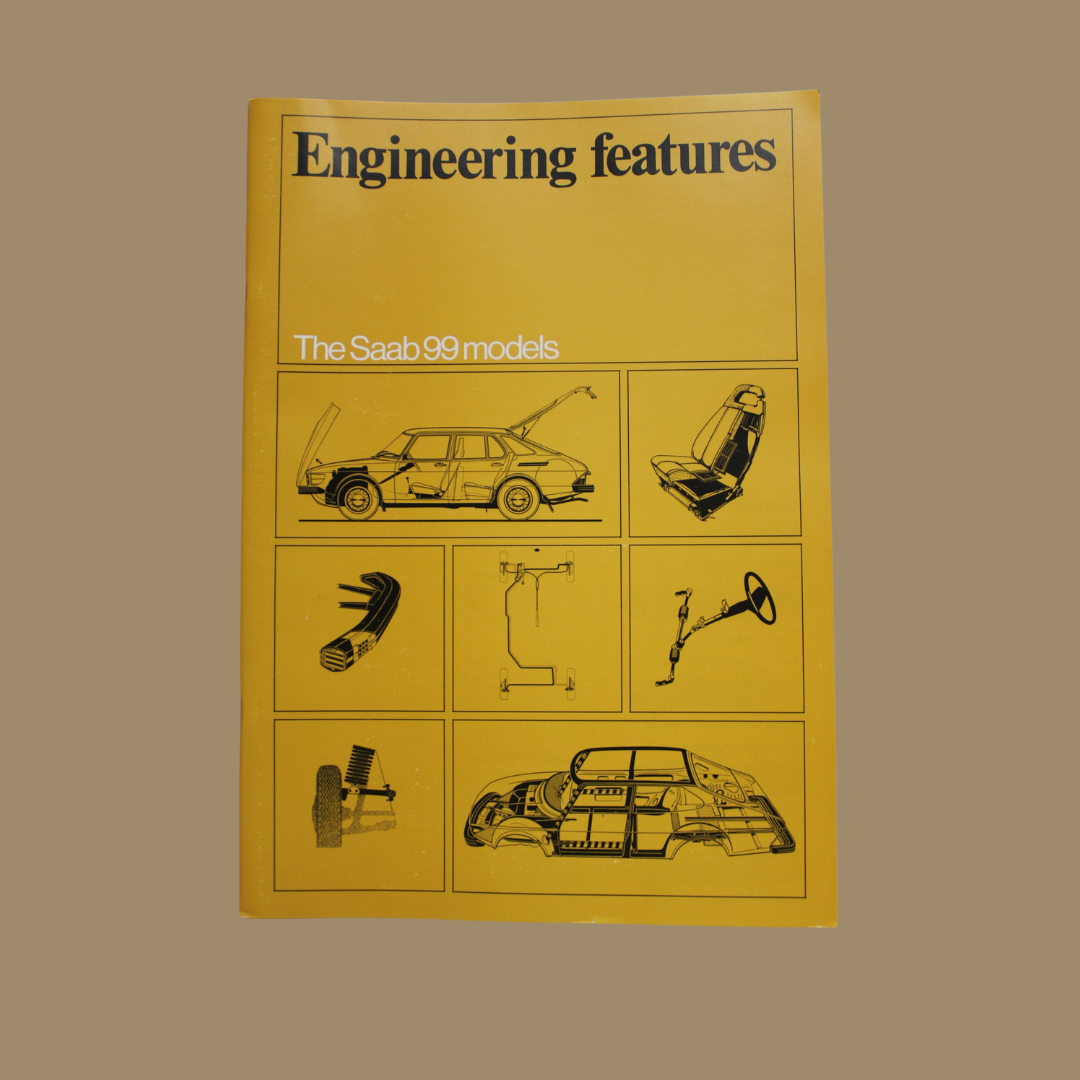 Vintage Saab 99 Engineering Features Booklet – Dealership Sales Training Material