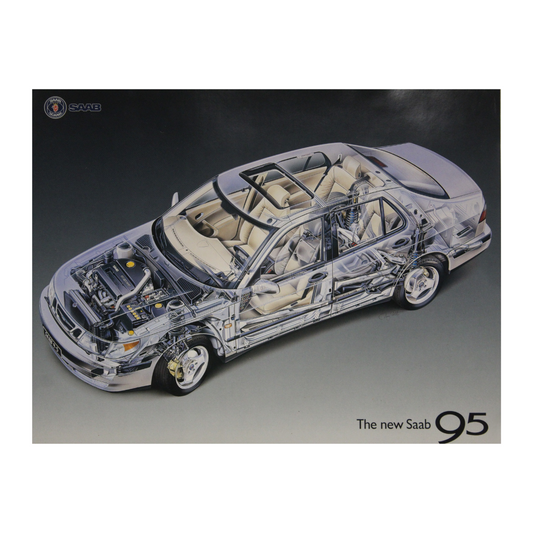 The New Saab 9-5 Cutaway Poster – Vintage Automotive Artwork